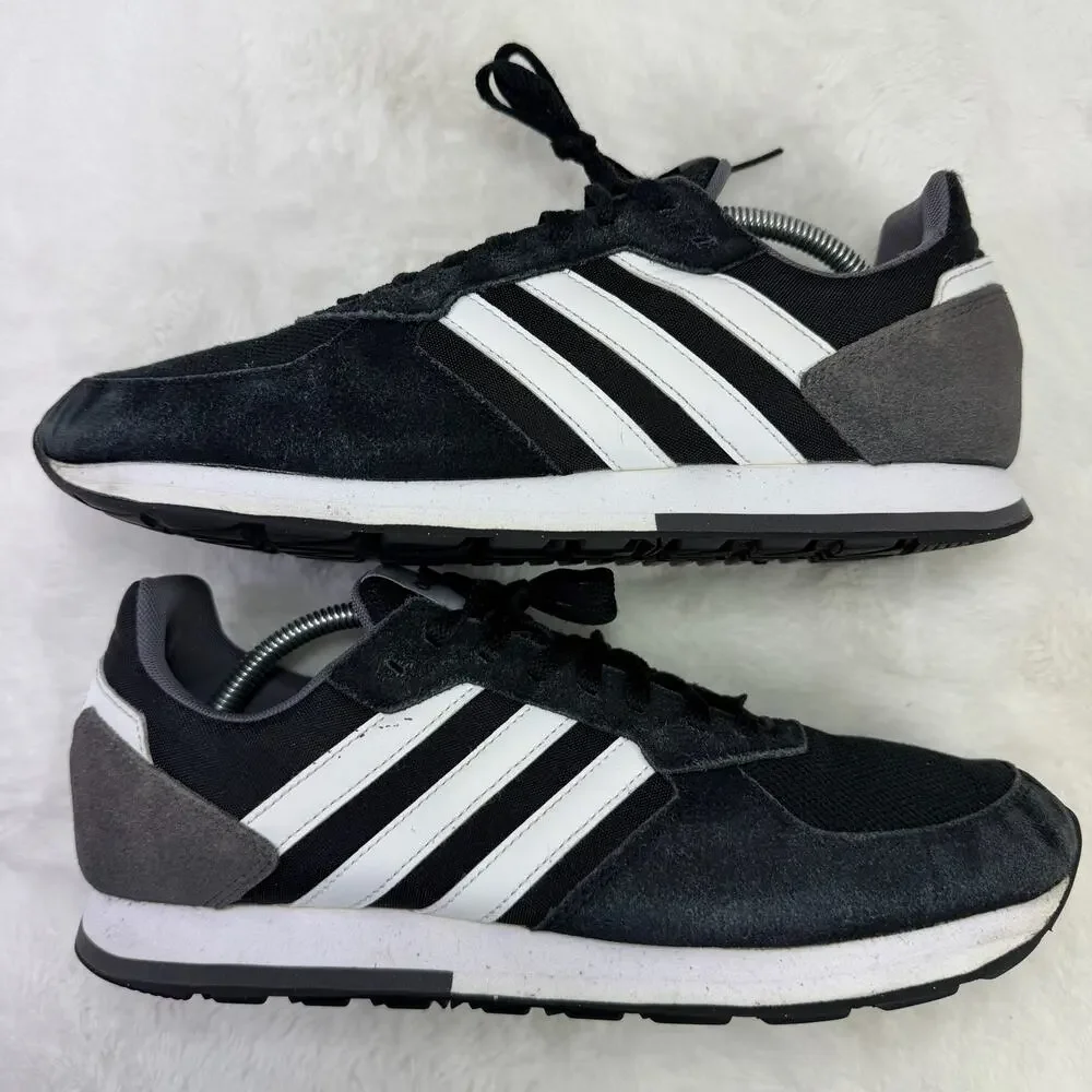 Adidas Retro Run Black/White Lifestyle Running Sneakers – Men’s US 11